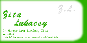 zita lukacsy business card